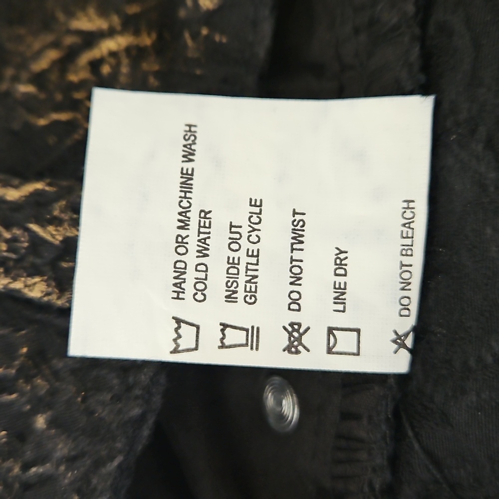 Boston Proper Jeans Wear Textured Black Gold Stretch Flare Leg Jeans Size 14 - Picture 6 of 10